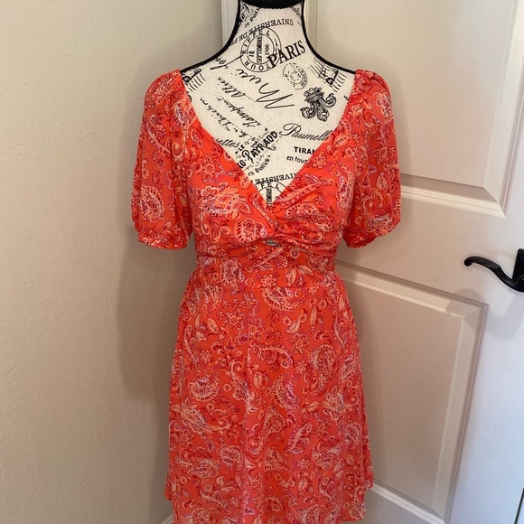 Sincerly Jules Dresses & Skirts - Sincerely Jules Red-Orange Paisley Dress